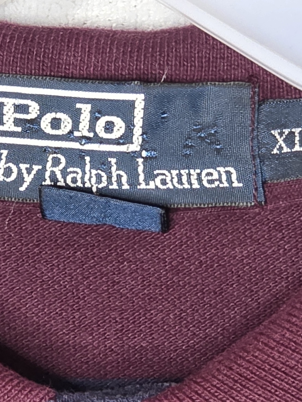 Polo by Ralph Lauren Burgundy Navy Yellow Striped Long Sleeve Polo - Picture 2 of 6
